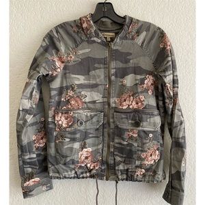 Democracy XS Camo Floral Bomber Jacket